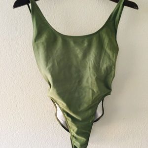 American Apparel army green one piece swimsuit